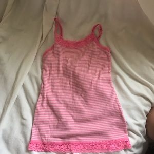 vintage pink zebra striped lace cami